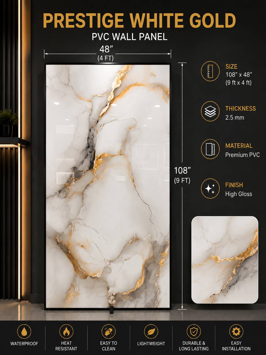PVC Prestige White Gold