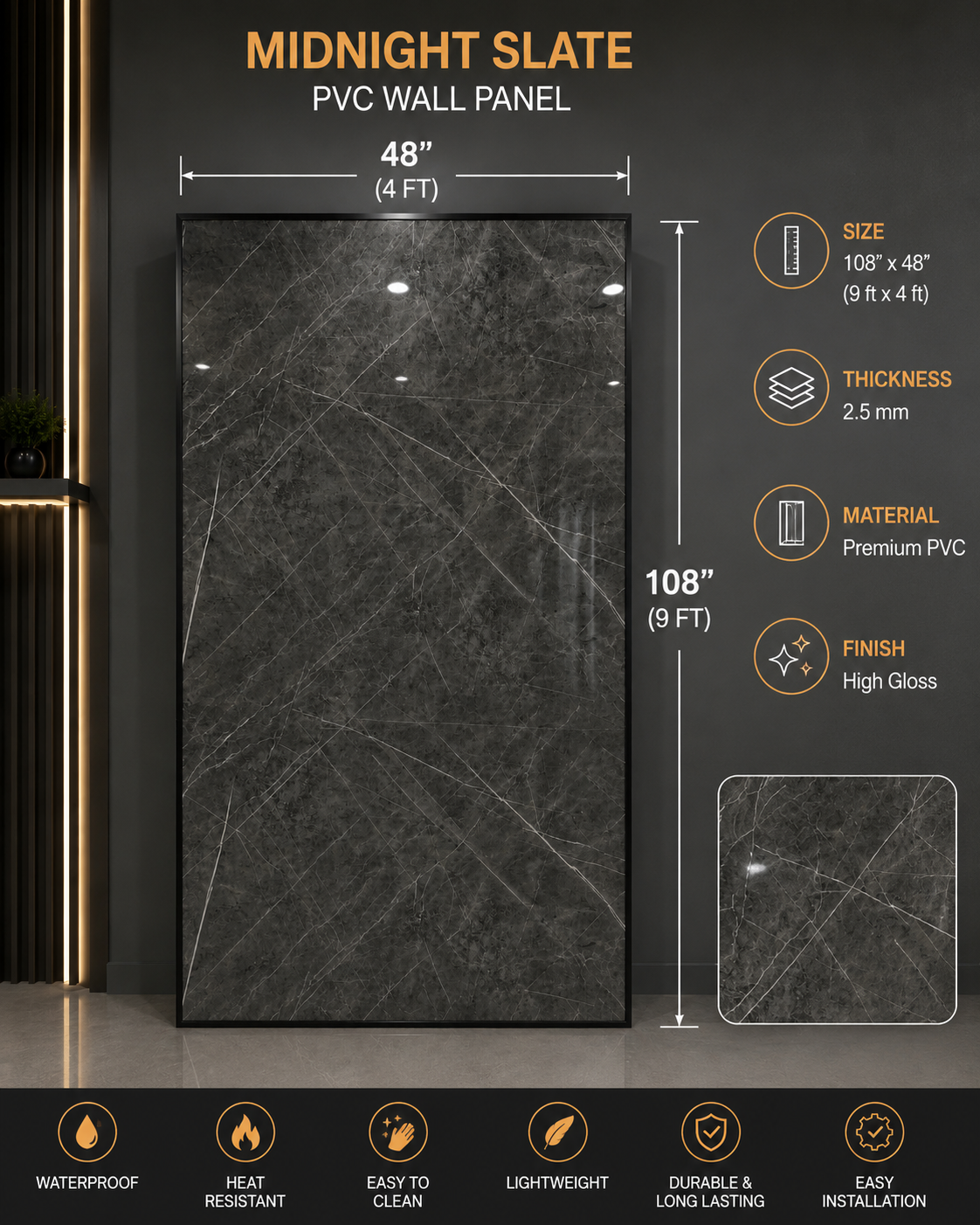 PVC Midnight Slate