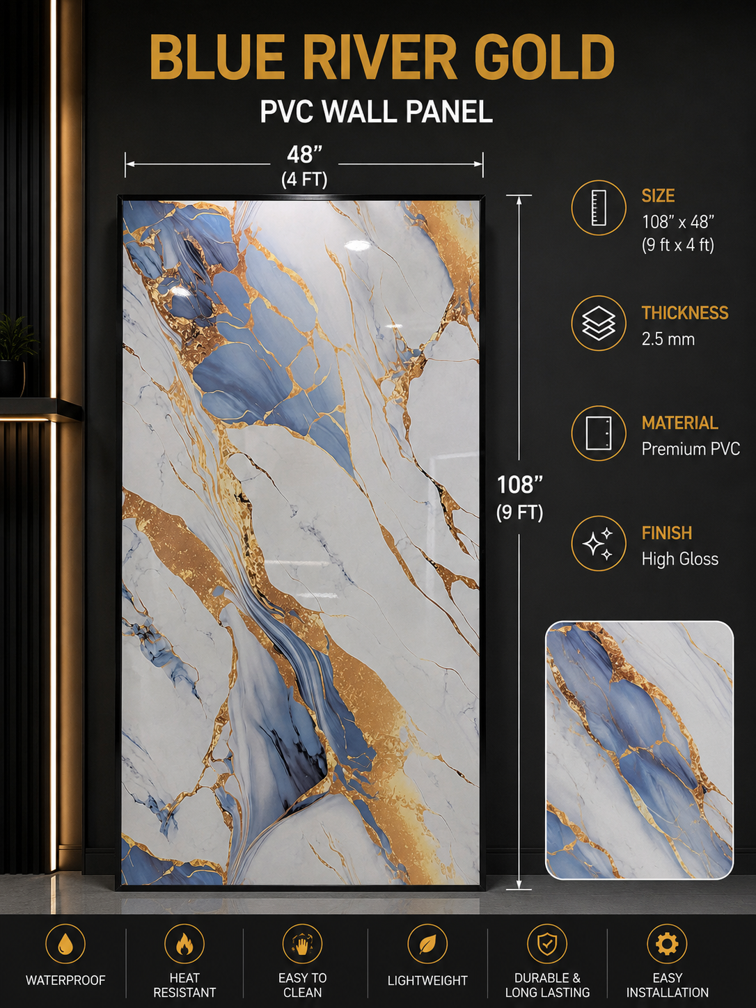 PVC Blue River Gold
